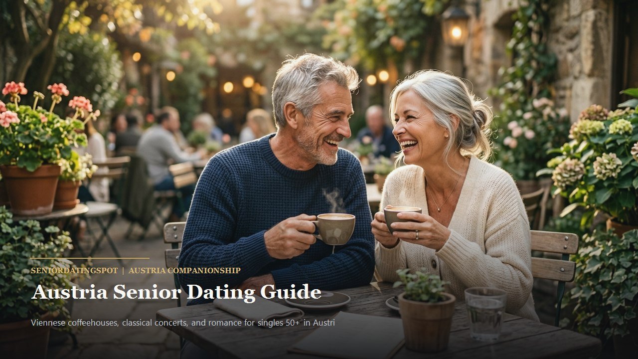 Active mature couple enjoying companionship and romance in Austria, representing senior dating in Austria