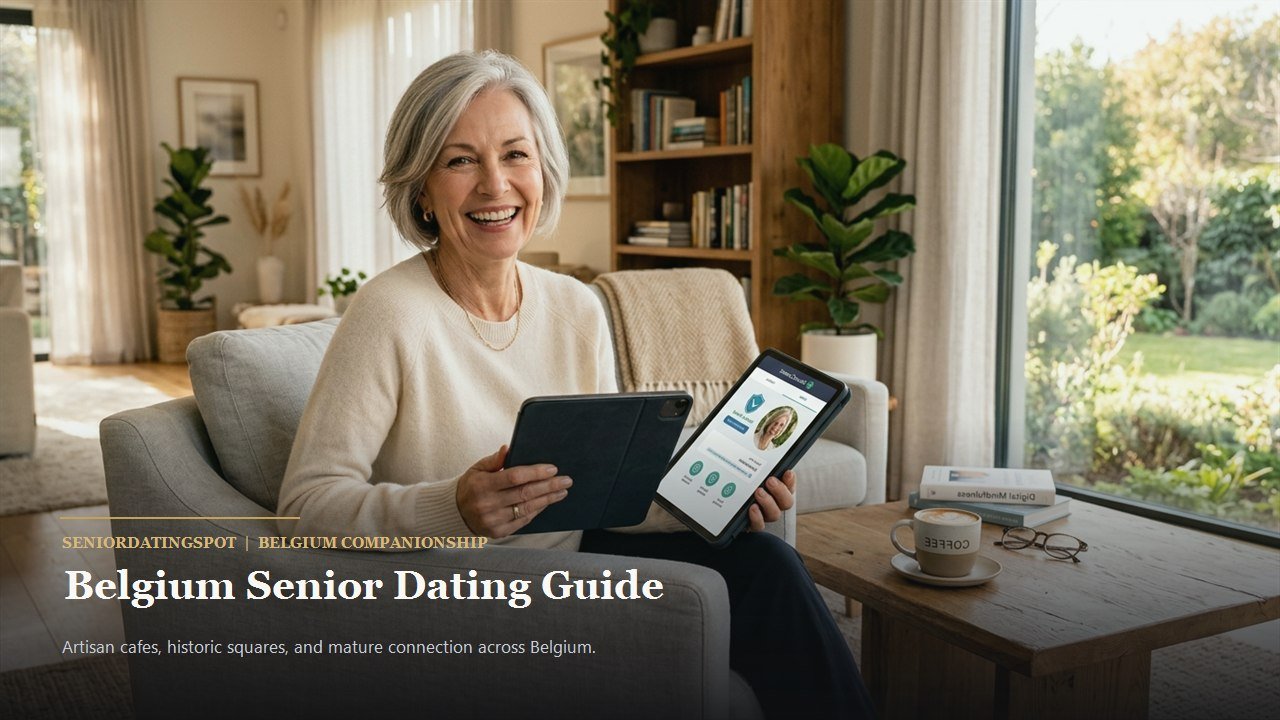 Active mature couple enjoying companionship and romance in Belgium, representing senior dating in Belgium