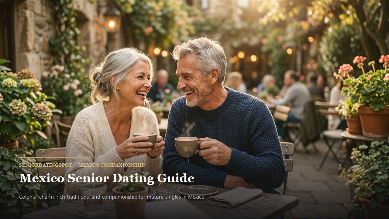 Active mature couple enjoying companionship and romance in Mexico, representing senior dating in Mexico