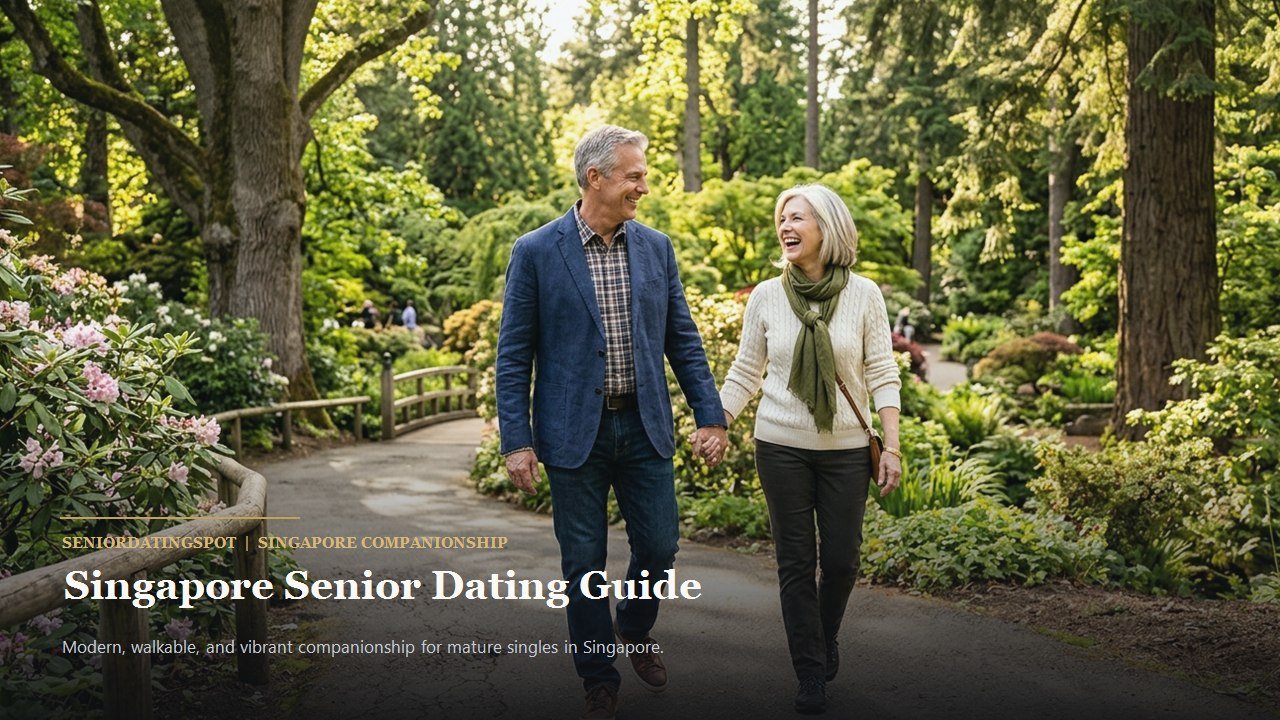 Active mature couple enjoying companionship and romance in Singapore, representing senior dating in Singapore