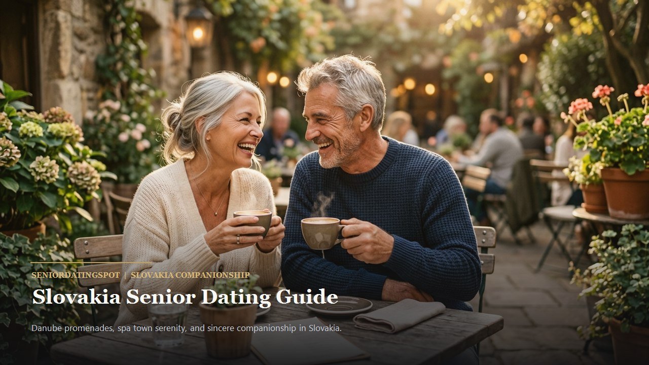 Active mature couple enjoying companionship and romance in Slovakia, representing senior dating in Slovakia