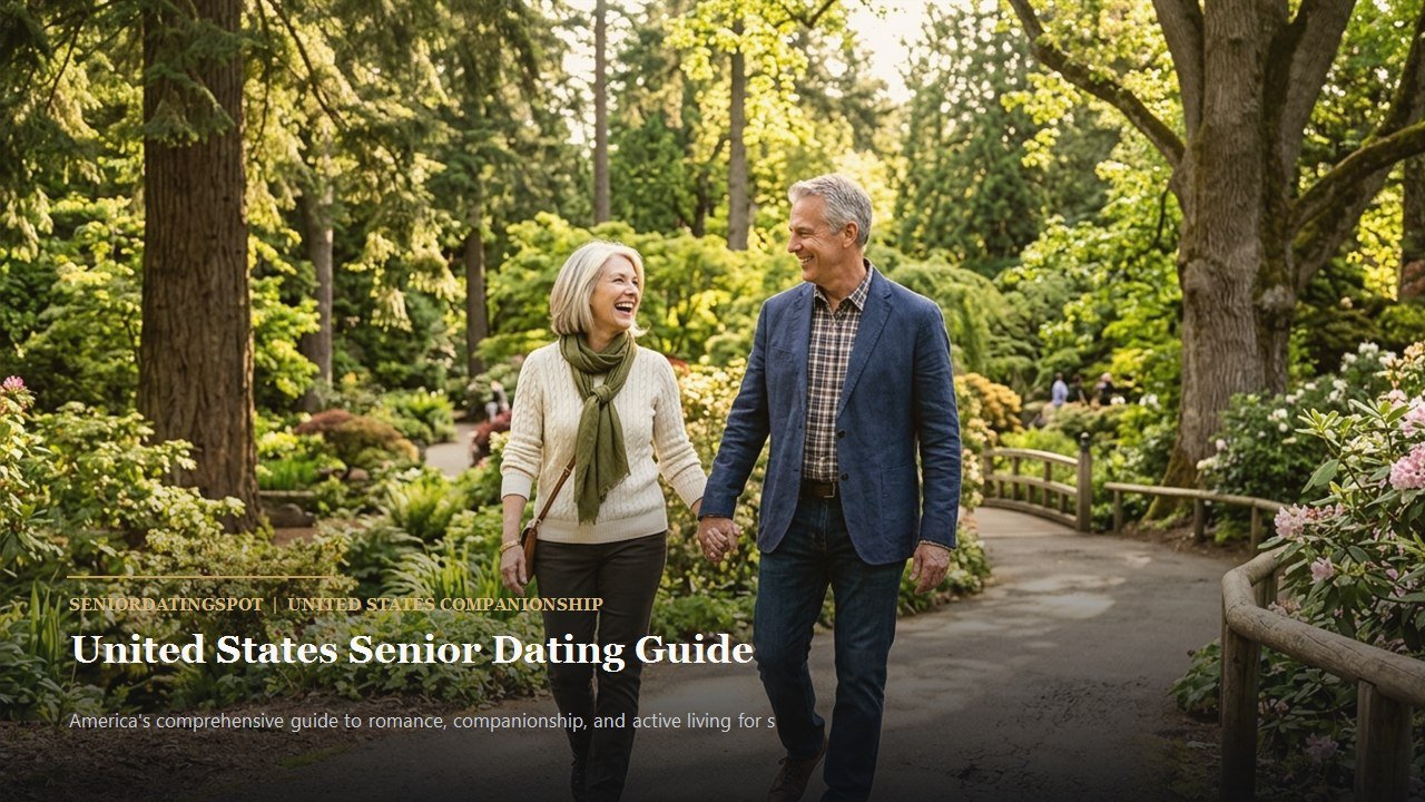 Active mature couple enjoying companionship and romance in United States, representing senior dating in United States