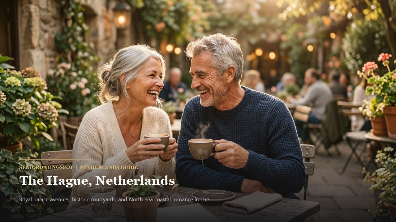 Mature couple walking along the tranquil avenues of Clingendael estate in The Hague